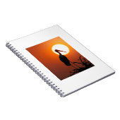 Sunset Bird on Branch - Natuerliche Mauer Notizblock (Rechte Seite)