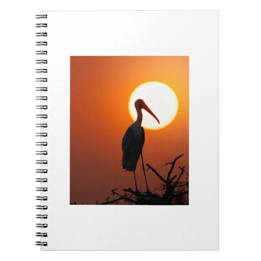 Sunset Bird on Branch - Natuerliche Mauer Notizblock (Vorderseite)