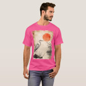 Sunset Bird Silhouette Wildlife Papyrus Japanisch  T-Shirt (Vorne ganz)