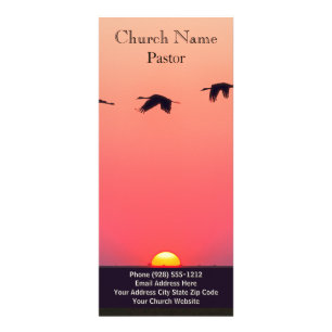 Sunset Birds Church Bible Rack Card, Ministerium K Werbekarte