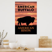 Sunset Bison Silhouette Poster (Küche)