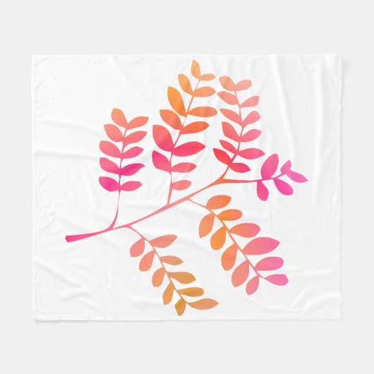 Sunset-Blätter Fleecedecke (Vorderseite (Horizontal))