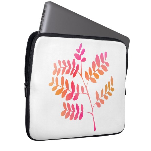 Sunset-Blätter Laptopschutzhülle (Vorne Rechts)