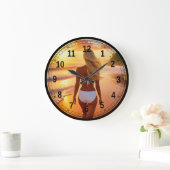 Sunset Blonde Große Wanduhr (Zuhause)