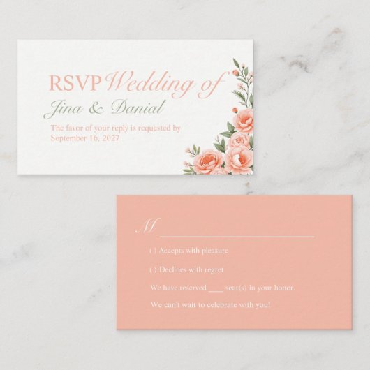 Sunset Bloom Begleitkarte (Vorne/Hinten)