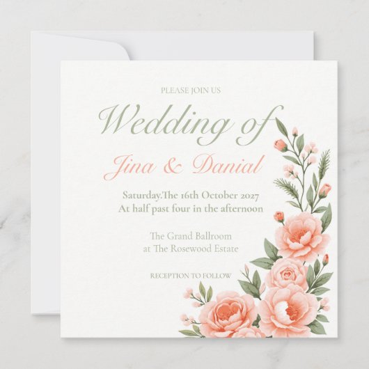 Sunset Bloom - Soft Orange Save The Date (Vorderseite)