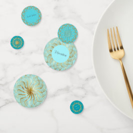 Sunset Blue und Gold Konfetti