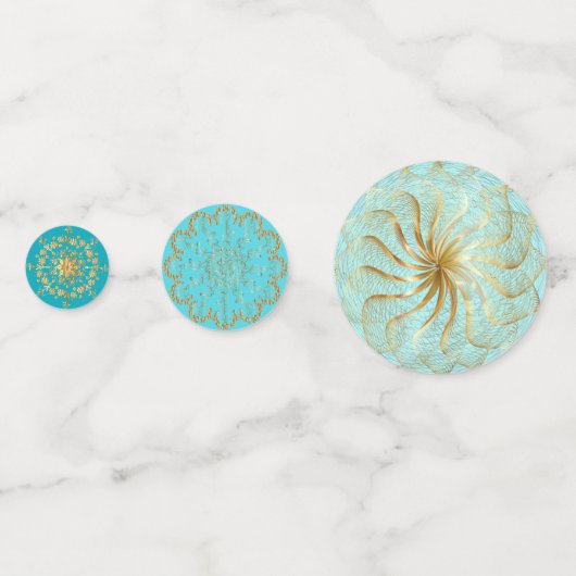 Sunset Blue und Gold Konfetti (Rückseiten)