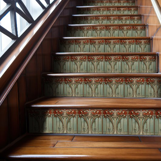 Sunset Blüh Art Nouveau Fliese