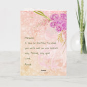 Sunset blush Bow Bright rose Bouquet  Karte (Rückseite)