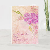 Sunset blush Bow Bright rose Bouquet  Karte (Vorderseite)