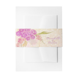 Sunset Blush Sheer Bow Bright Rose Bouquet Einladungsbanderole
