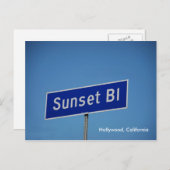 Sunset Blvd, Hollywood, Kalifornien Postkarte (Vorne/Hinten)