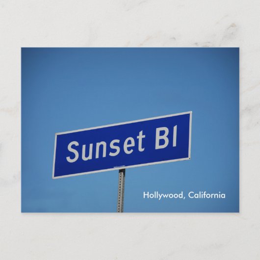 Sunset Blvd, Hollywood, Kalifornien Postkarte (Vorderseite)