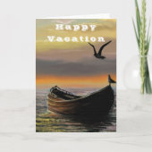 Sunset Boat Happy Vacacation Card Karte (Vorderseite)