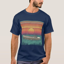 Sunset Boat Serenity T-Shirt