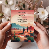 Sunset Boho Desert Cactus Wedding Einladung