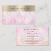 Sunset Bokeh Twinkle Lights Pink und Gold Visitenkarte (Vorne/Hinten)