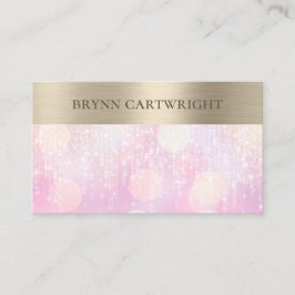 Sunset Bokeh Twinkle Lights Pink und Gold Visitenkarte
