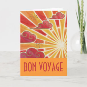 Sunset 'Bon Voyage' Karte orange