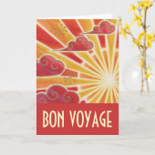 Sunset 'Bon Voyage' Karte rot (Gelbe Blume)