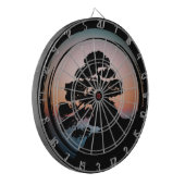 Sunset Bonsai Tree Keramik Tile Desk Organizer Gol Dartscheibe (Vorderseite Links)