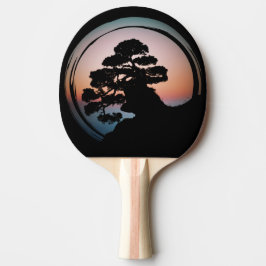 Sunset Bonsai Tree Keramik Tile Desk Organizer Gol Tischtennis Schläger