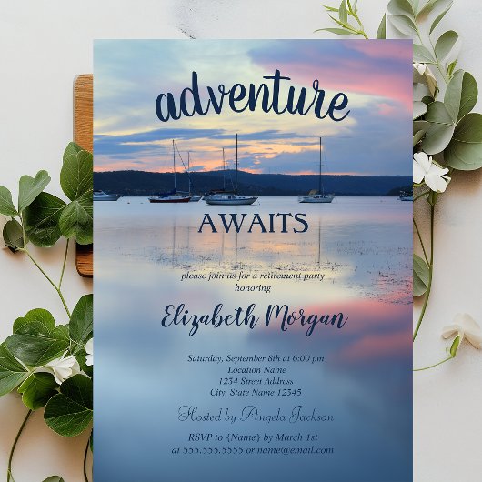 Sunset Boote Retirement Party Einladung