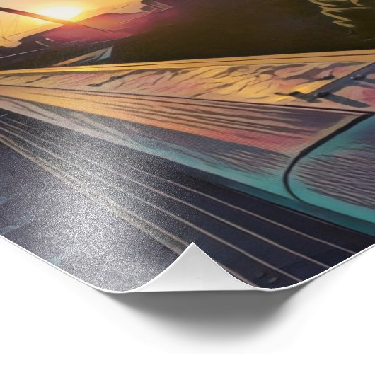 Sunset Bridge Poster (Ecke)