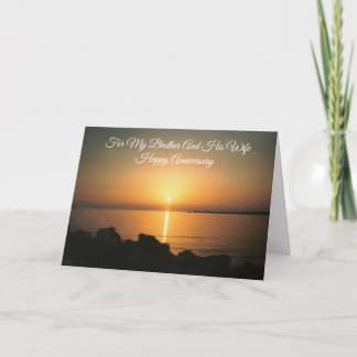 Sunset Brother and Ehefrau Personalisierter Jahres Karte