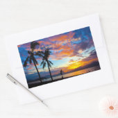 Sunset, Bucht von Danang, Zentralvietnam, Rechteckiger Aufkleber (Umschlag)