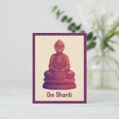 Sunset Buddha Pixel Art Postkarte (Stehend Vorderseite)