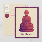 Sunset Buddha Pixel Art Postkarte (Vorne/Hinten)