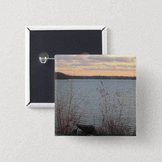 Sunset Button am Seeufer (Vorne & Hinten)