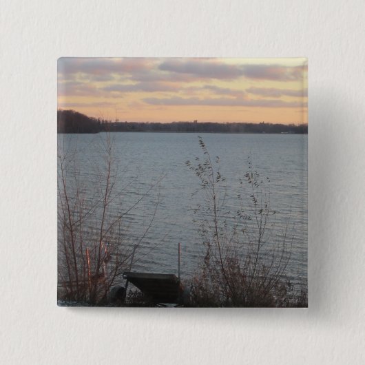 Sunset Button am Seeufer (Vorderseite)