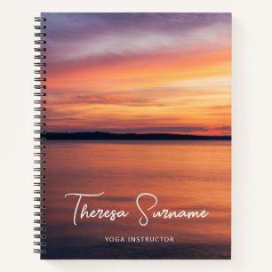Sunset by a Lake Yoga Lehrer Yoga Instructor Notizblock