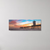 Sunset by Huntington Beach Pier in Kalifornien Leinwanddruck (Vorderseite)