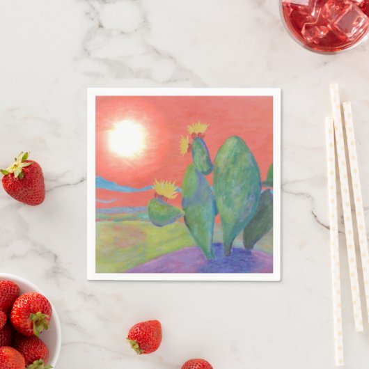 Sunset Cactus Napkin Serviette (Beispiel)