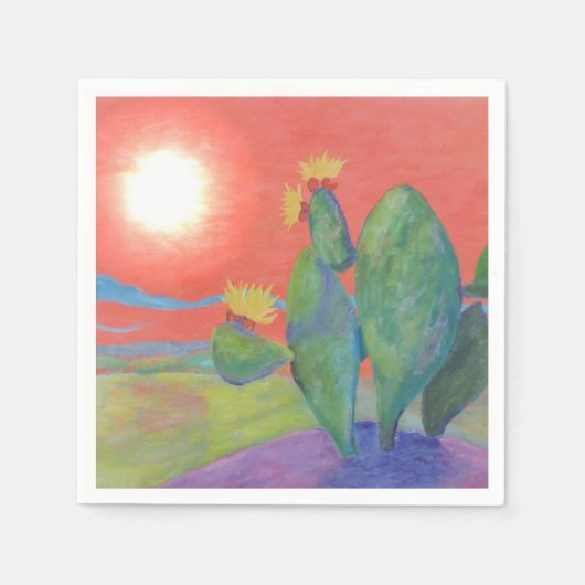 Sunset Cactus Napkin Serviette (Vorderseite)