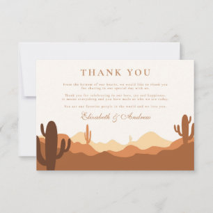 Sunset Cactus Wüste Wedding Dankeskarte