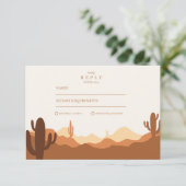 Sunset Cactus Wüste Wedding RSVP Karte (Stehend Vorderseite)