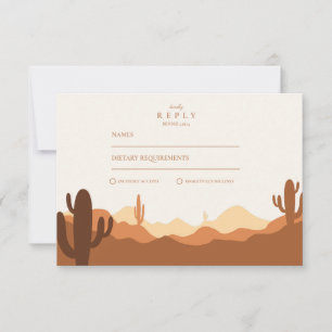 Sunset Cactus Wüste Wedding RSVP Karte