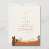 Sunset Cactus Wüste Wedding Save The Date (Vorderseite)