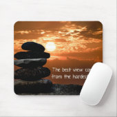Sunset Cairn mit Zitat Mousepad (Mit Mouse)