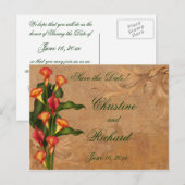 Sunset Calla Lilies Save the Date Ankündigungspostkarte (Vorne/Hinten)