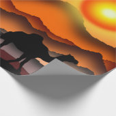 Sunset Camel Wrapping Paper Geschenkpapier (Ecke)