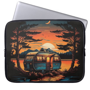 Sunset Camper am See Laptopschutzhülle