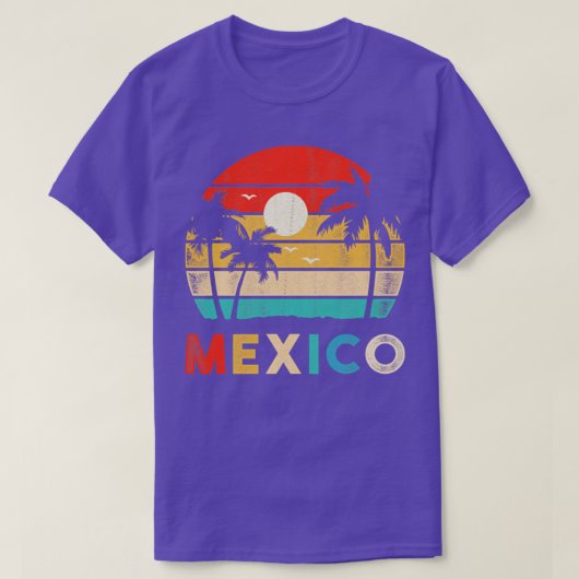 Sunset Cancun Beach Mexico Retro T-Shirt (Design vorne)