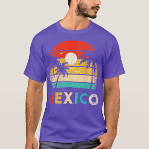 Sunset Cancun Beach Mexico Retro T-Shirt