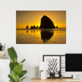 Sunset, Cannon Beach, Oregon, USA Poster (Heimbüro)